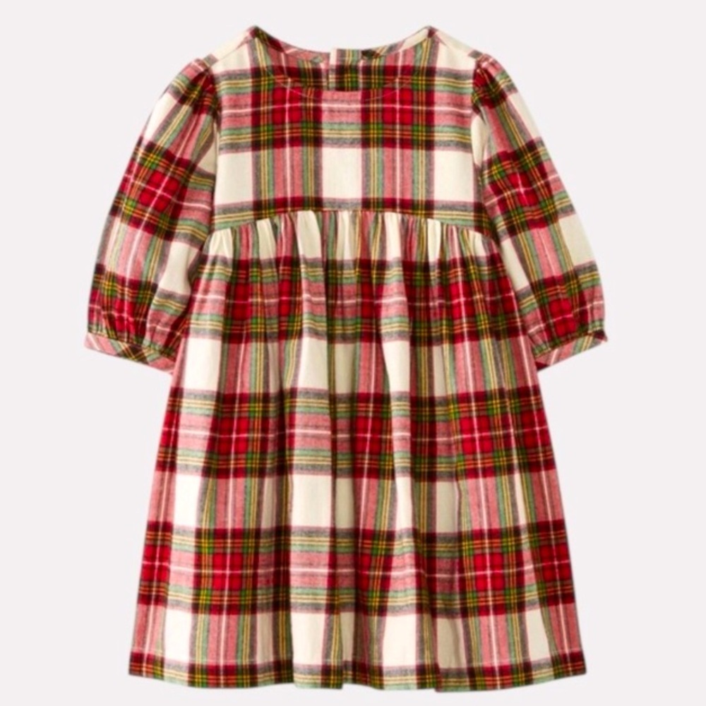 NWOT Hanna Andersson Girl's Print Flannel Dress Holiday Plaid Red size 6-7